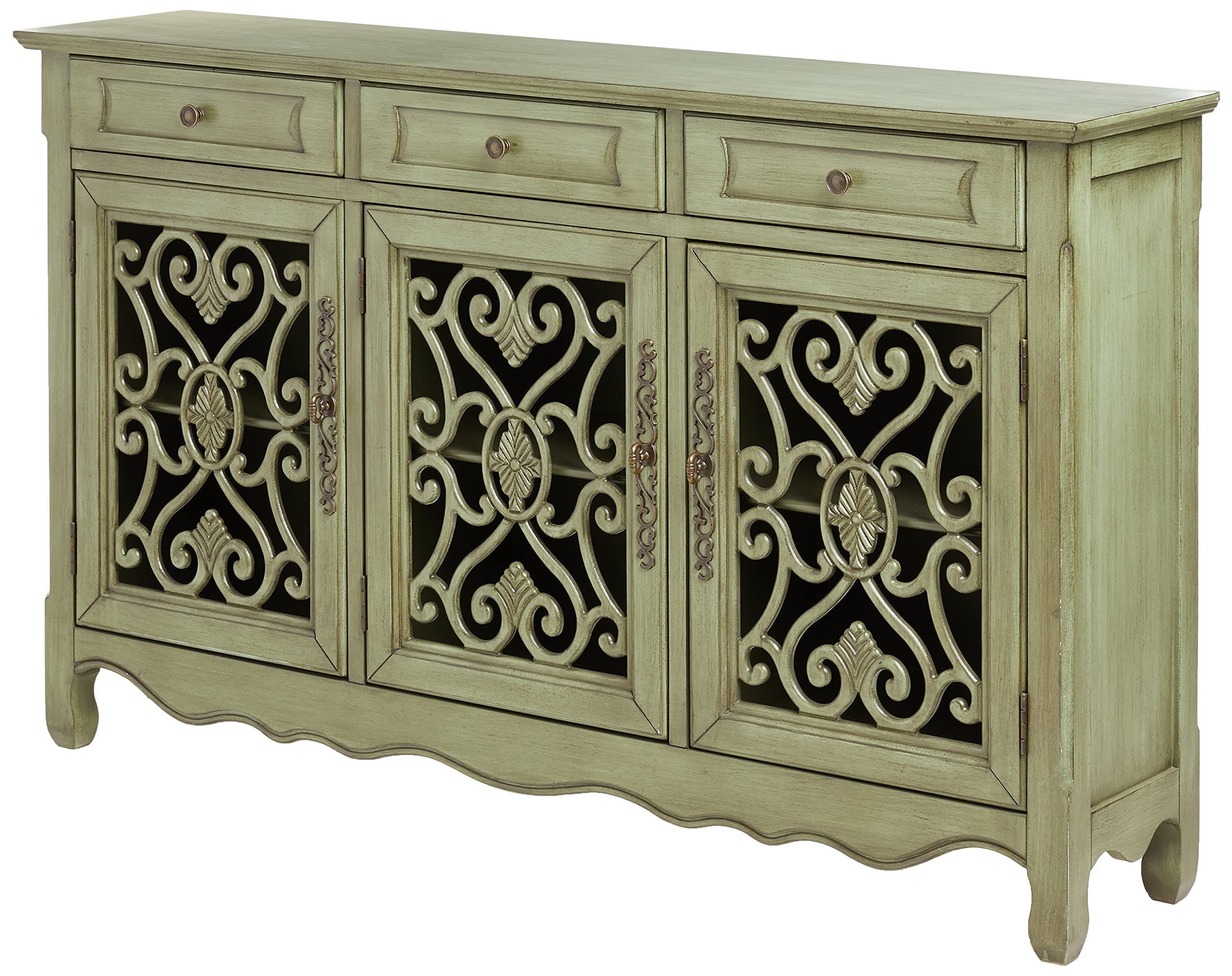 Most Popular 3 Door Accent Cabinet Sideboards With Amazon: Coaster Home Furnishings Madeline 3 Door Accent Cabinet Antique  Green : Home & Kitchen (Photo 10 of 10)