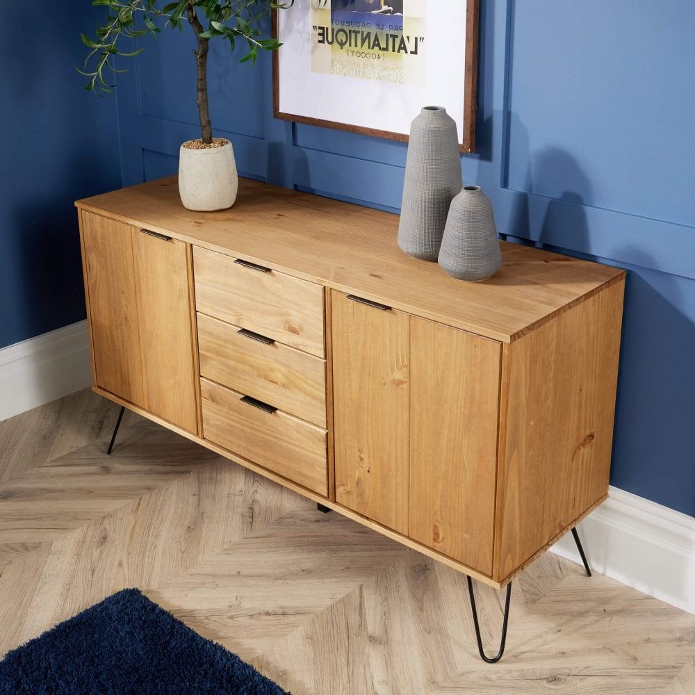 Most Popular Acadia Pine 3 Drawer Sideboard – Big Furniture Warehouse Intended For Sideboards With 3 Drawers (View 3 of 10)