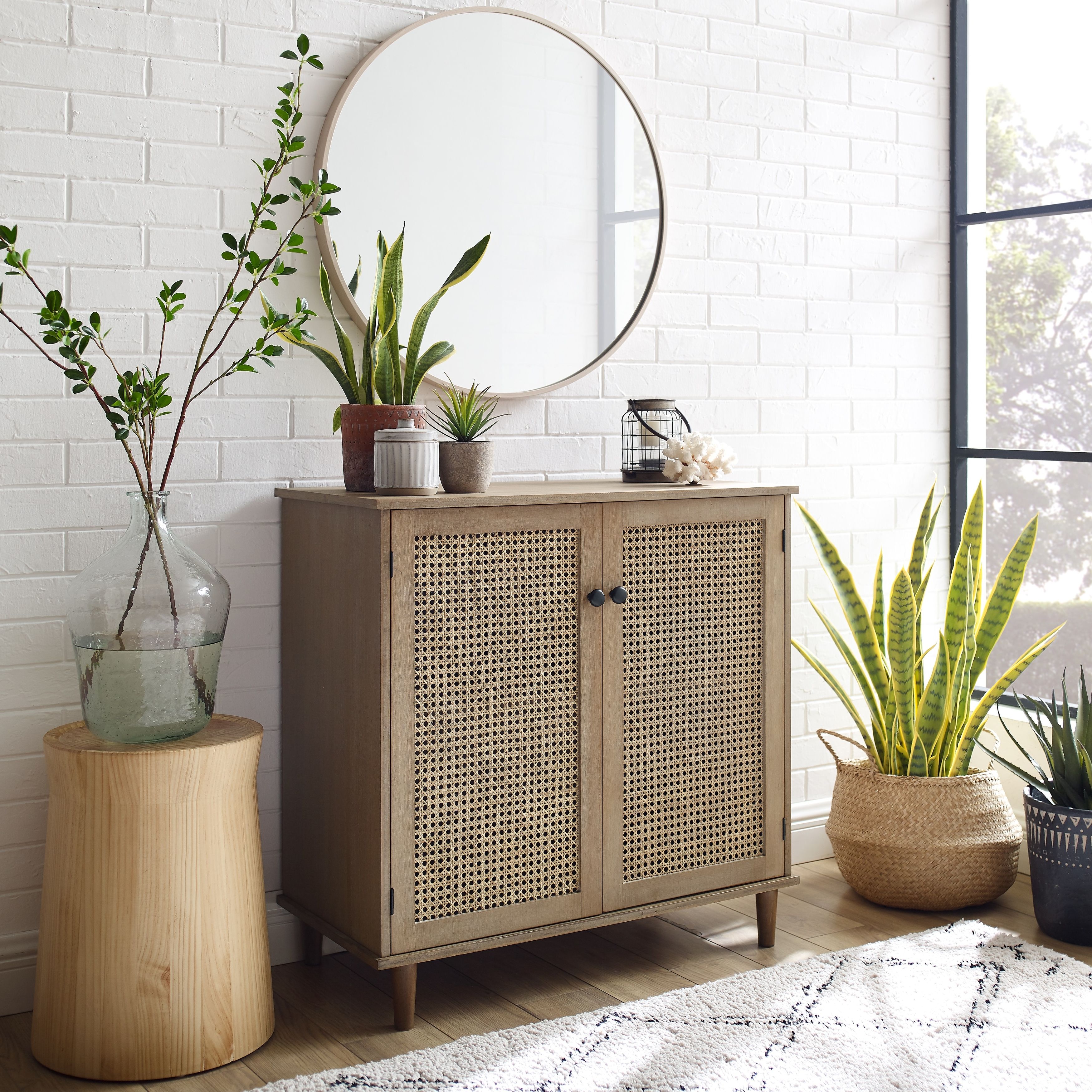 Most Recently Released Sideboards Accent Cabinet In Art Leon Woven Rattan Wicker Doors Accent Cabinet Sideboard – Bed Bath &  Beyond –  (View 8 of 10)