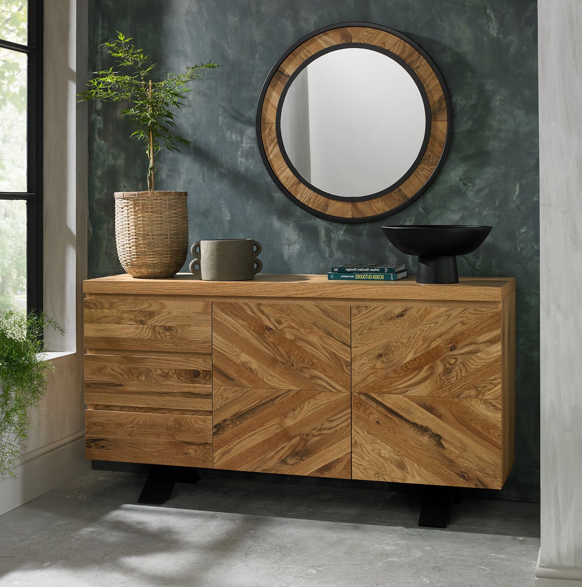Most Up To Date Rustic Oak Sideboards For Signature Collection Ellipse Rustic Oak Wide Sideboard – Living Room  Sideboards – Bentley Designs Uk Ltd (View 4 of 10)