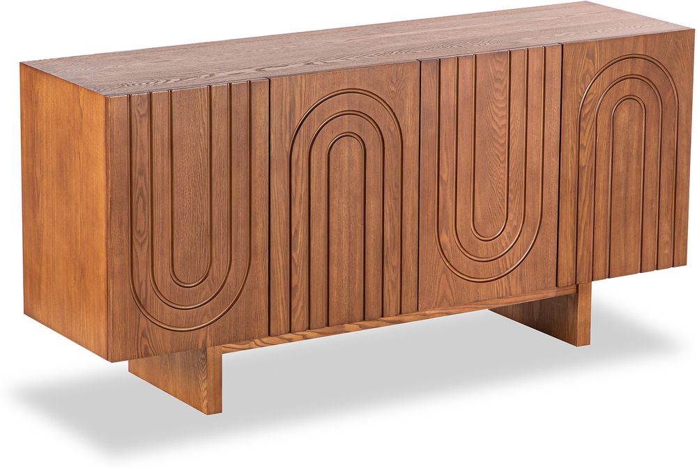 Origin Retro 4 Door Wood Sideboard – Brown Or Cream Finish (View 2 of 10)