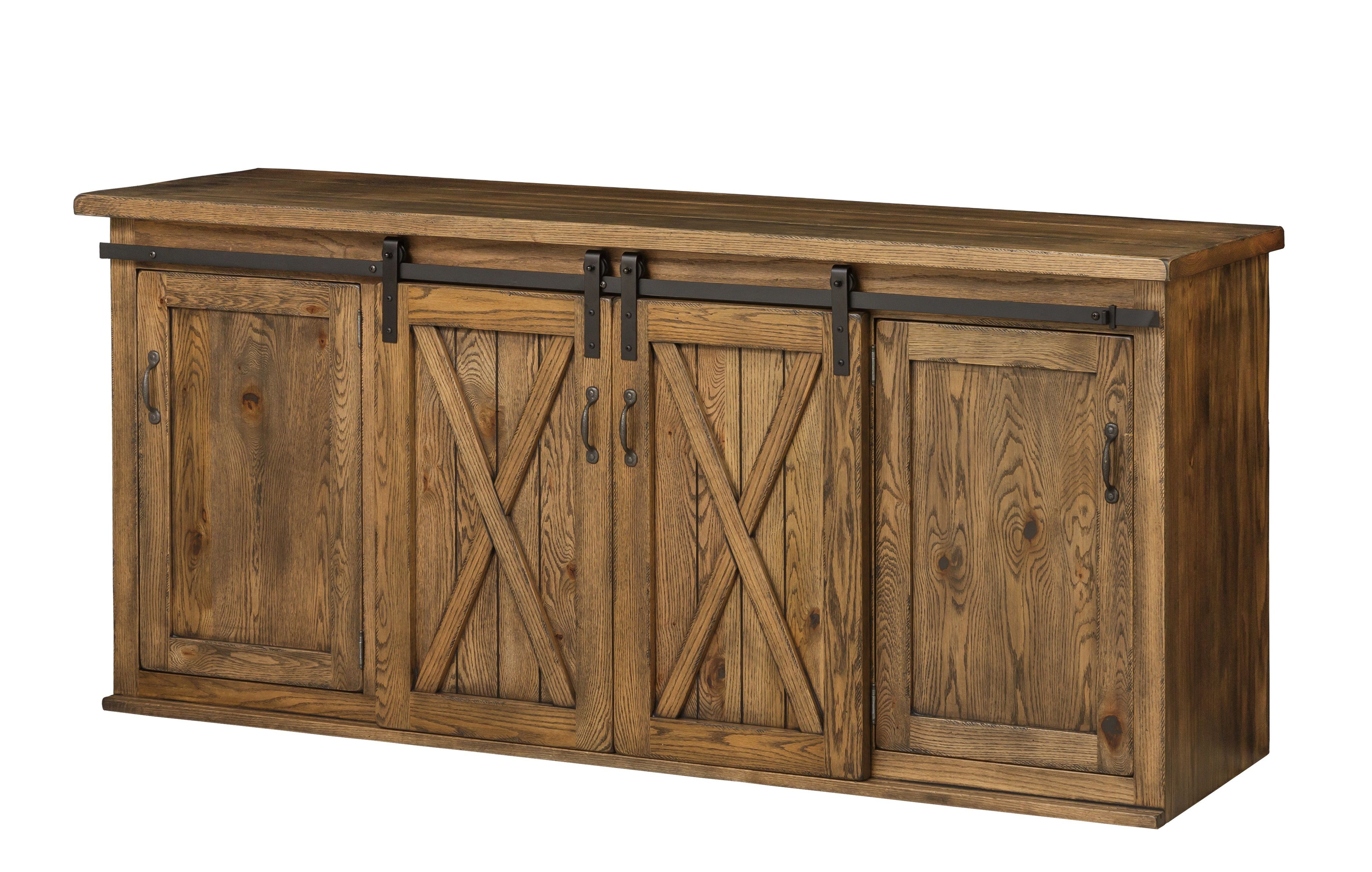 Sideboards Double Barn Door Buffet With Famous New England 74" Dining Buffet With Sliding Barn Doors From (View 3 of 10)