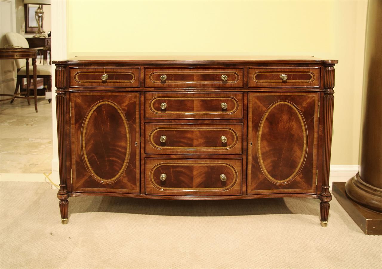 Small Antique Mahogany Dining Room Sideboard Buffet Replica In Most Recently Released Antique Storage Sideboards With Doors (Photo 9 of 10)