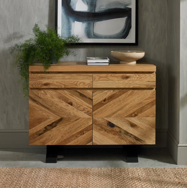 Well Known Signature Collection Ellipse Rustic Oak Narrow Sideboard – Living Room  Sideboards – Bentley Designs Uk Ltd With Rustic Oak Sideboards (Photo 1 of 10)