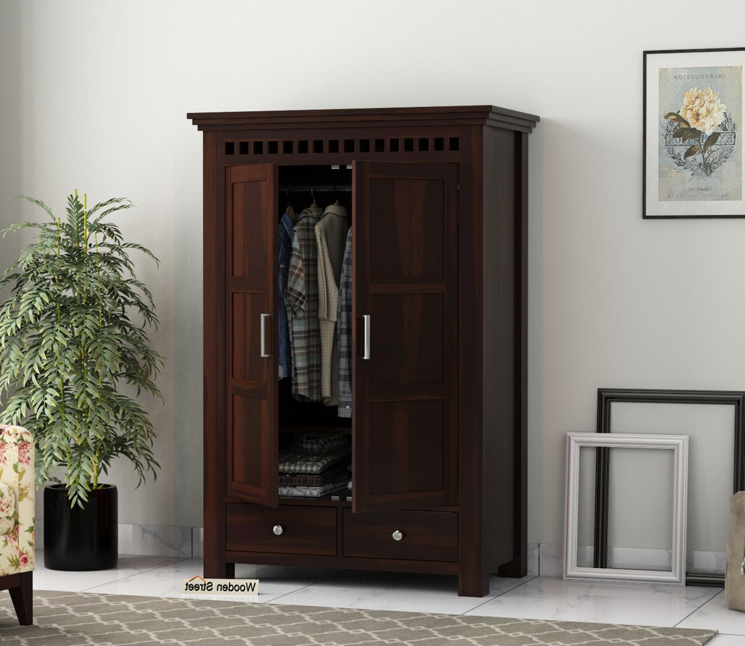 2018 Medium Size Wardrobes Within Buy Adolph Medium Size Wardrobe (walnut Finish) Online In India At Best  Price – Modern Wardrobes – Bedroom Cabinets – Storage Furniture – Furniture  – Wooden Street Product (View 2 of 10)