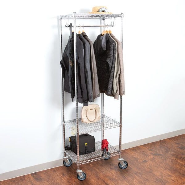 Chrome Garment Wardrobes With Regard To Well Known Regency 18" X 24" X 70" Chrome Mobile Garment Rack (View 6 of 10)