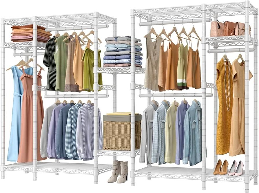 Extra Wide Portable Wardrobes With Popular Amazon: Vipek V22s Garment Rack Heavy Duty Clothes Rack Large Portable  Wardrobe Clothes Storage Organizer Closet With 6 Hang Rods & 8 Shelves – Extra  Wide – 104.5" Lx16.5 Wx76.4 H, Max (Photo 10 of 10)