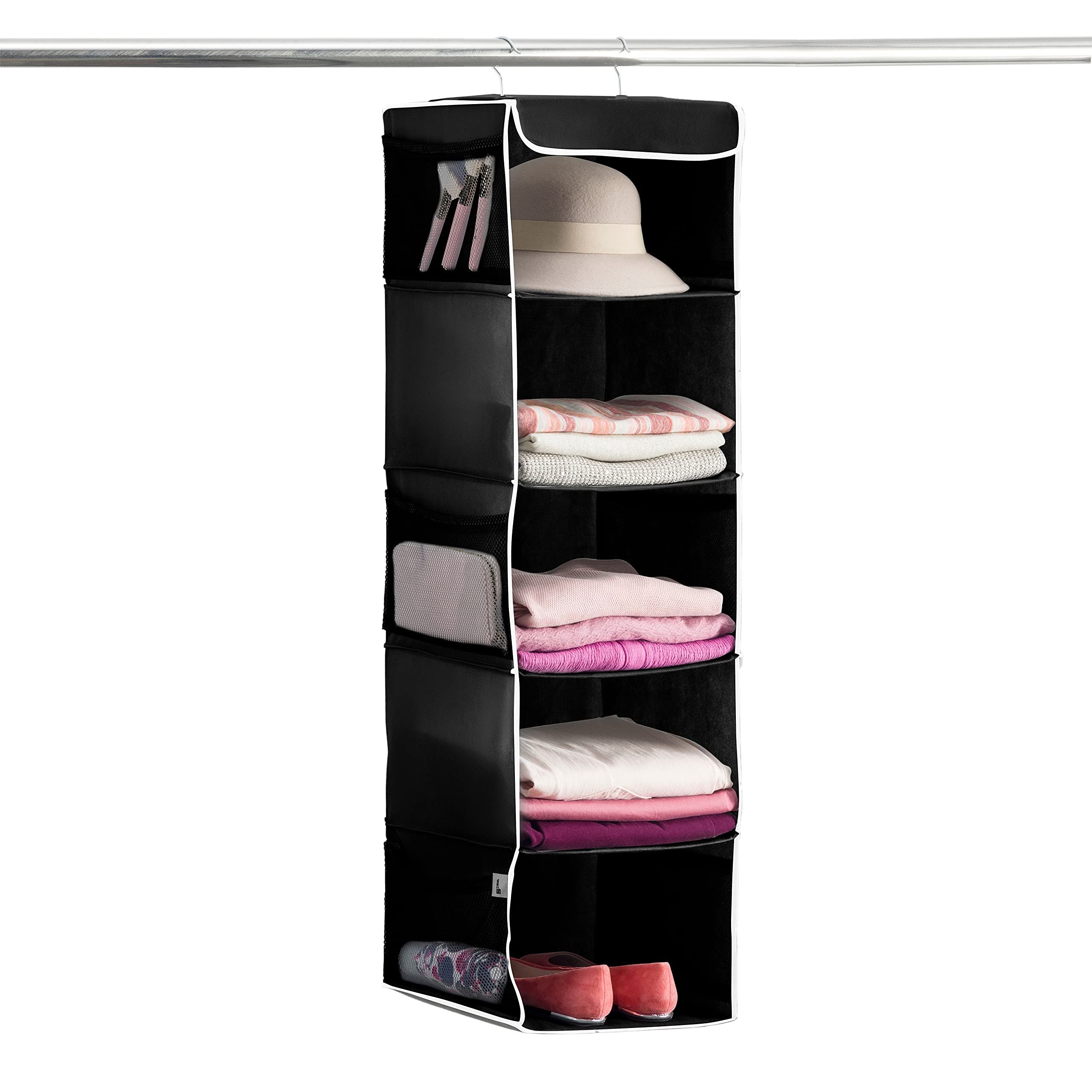 Hanging Closet Organizer Wardrobes With Fashionable Amazon: Zober Hanging Closet Organizer And Storage Shelves – 5 Shelf Wardrobe  Clothes Organizer For Dorm Room, Baby Nursery, Small Closet Storage – 12" X   (View 5 of 10)
