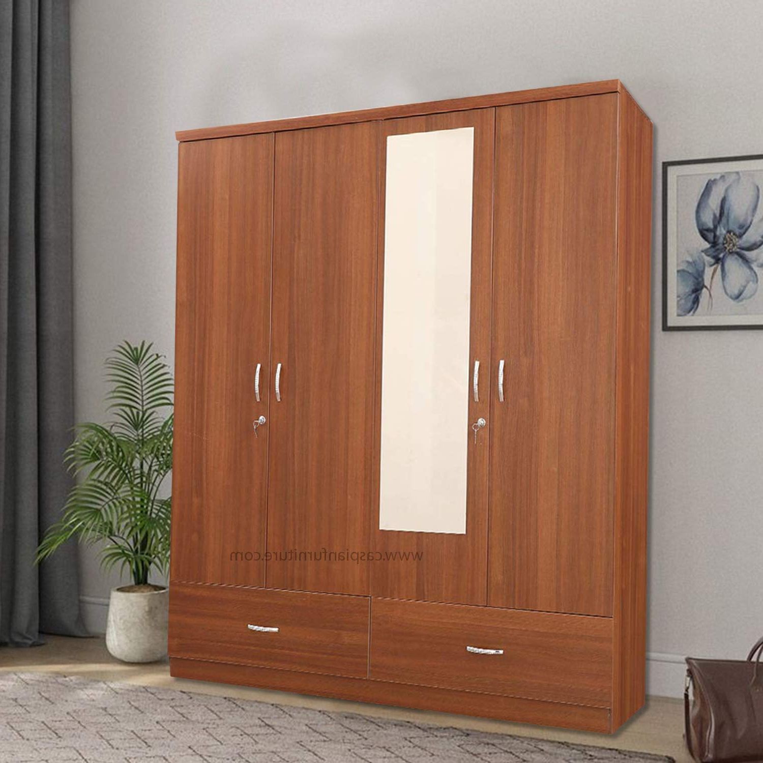 Lockable Almirah (light Brown) (75 X 60 X 19  Inches) : Amazon (View 8 of 10)