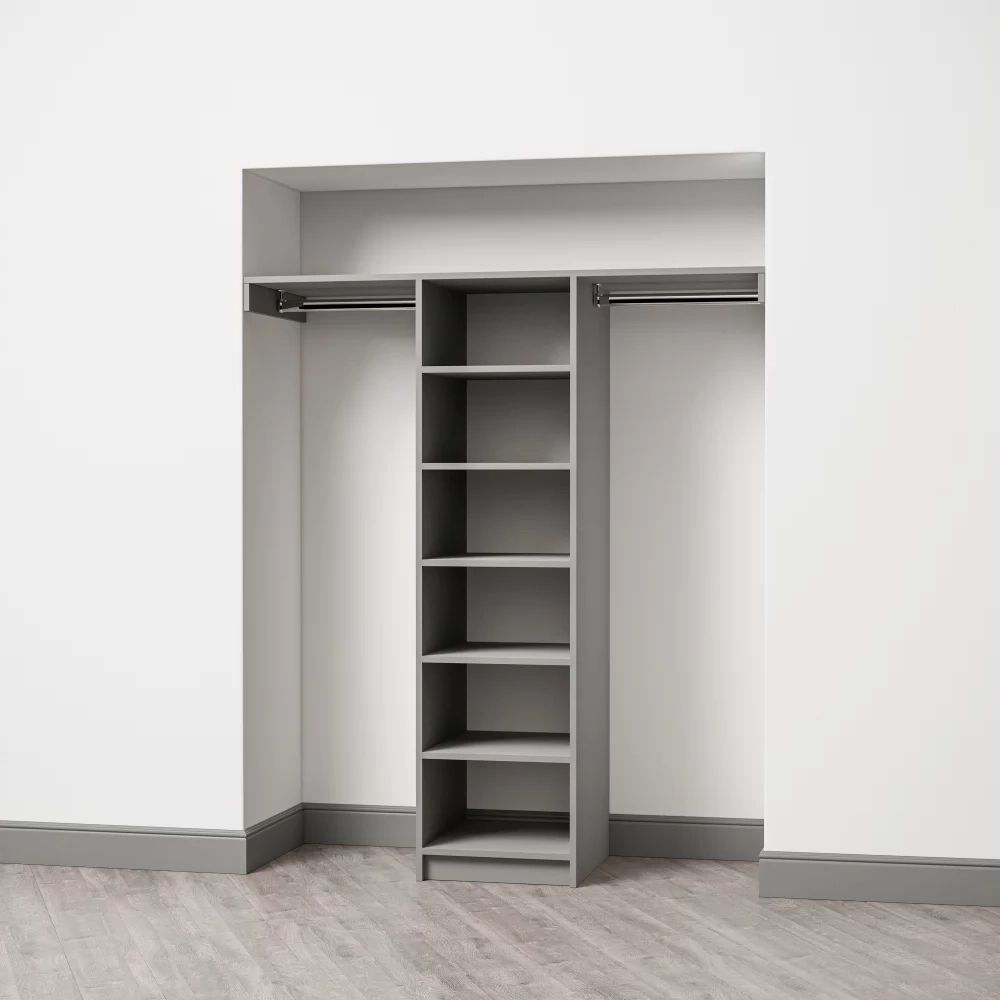 Mirrored Wardrobe Sliding Doors Sliver Track And Profile – 3 Door Kit With Shelf  Tower For Most Recent Wardrobes With 3 Shelving Towers (Photo 5 of 10)