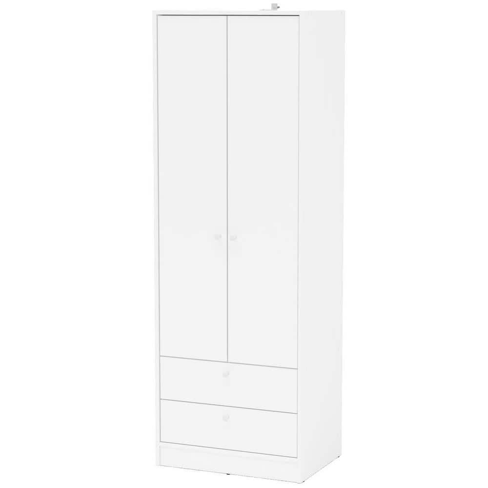 Most Current Wardrobes With Two Drawers With Regard To Cambridge White Wardrobe With 2 Doors And 2 Drawers 402001740001 – The Home  Depot (Photo 10 of 10)