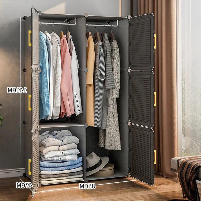 Most Recent Garment Cabinet Wardrobes Intended For Large Capacity Wardrobes Plastic Garment Storage Cabinet Bedroom Furniture  Multi Hanging Design Clothes Closet – Aliexpress (Photo 3 of 10)