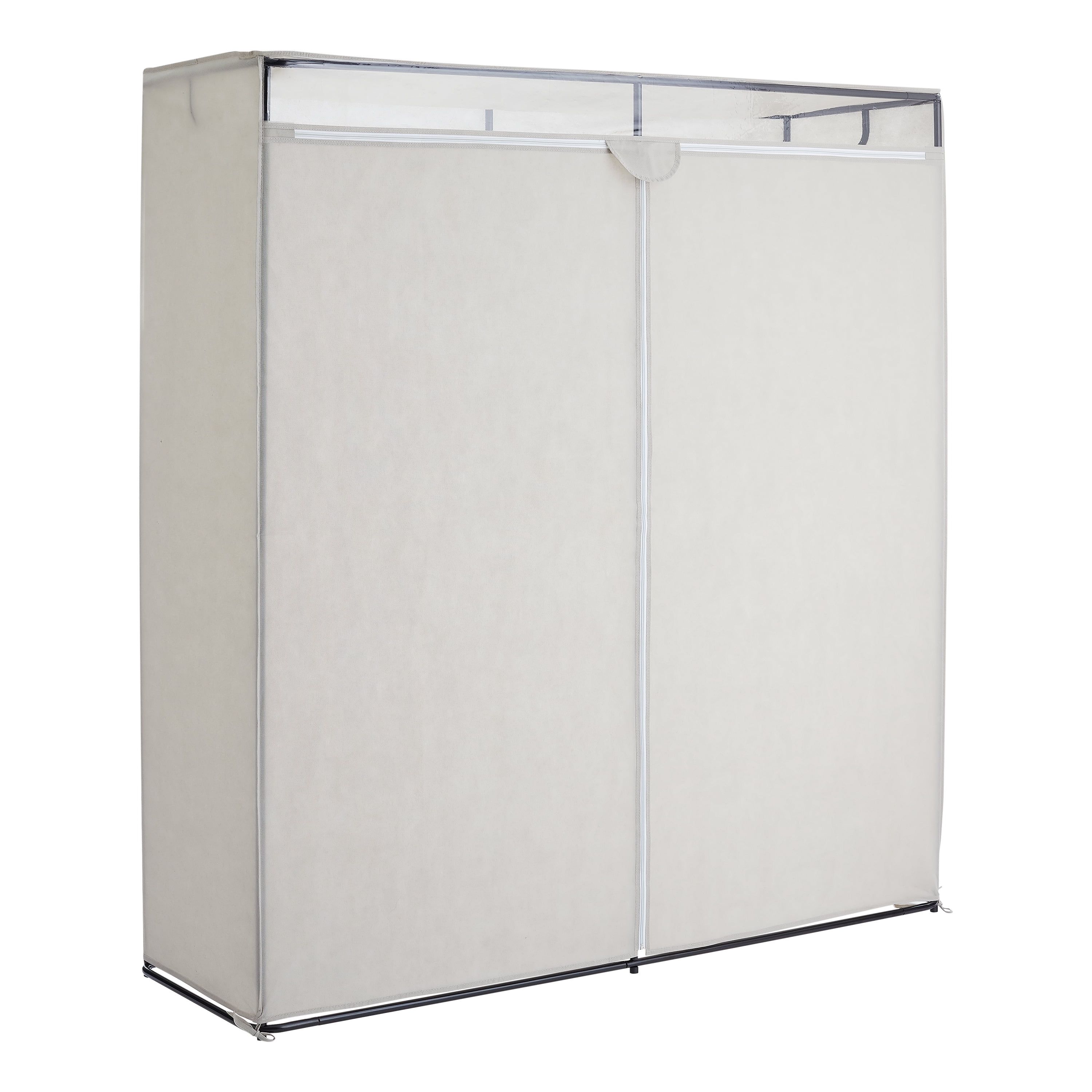 Newest Mainstays Single Tier Zippered Extra Wide Clothes Closet, 60", Grey Pumice  – Walmart Pertaining To Single Tier Zippered Wardrobes (Photo 1 of 10)