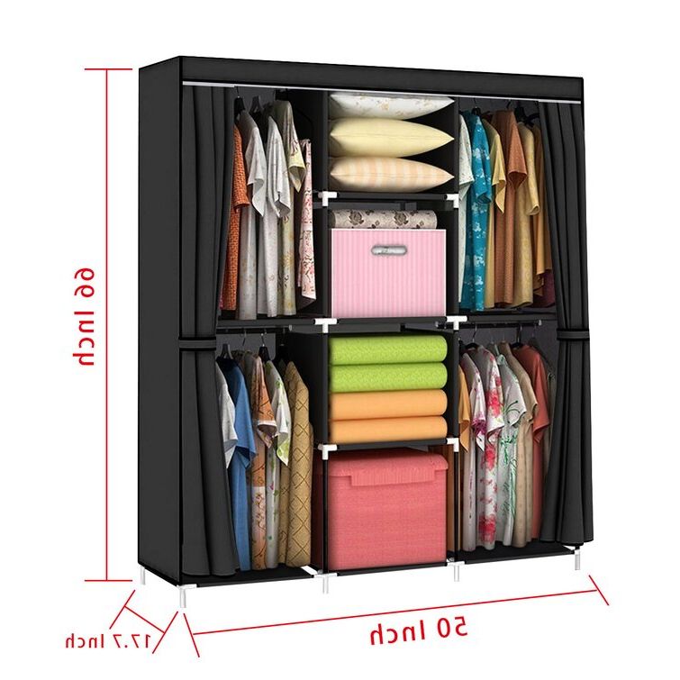 Preferred Wardrobes With Shelf Portable Closet In Rebrilliant Meriwether 50'' Fabric Portable Wardrobe & Reviews (Photo 9 of 10)