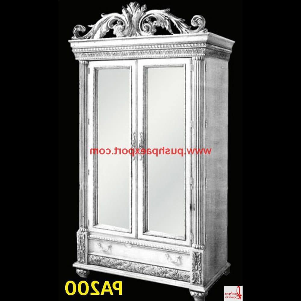 Silver Metal Wardrobes With Regard To Latest Silver Armoire Silver Furniture, White Metal Furniture, Bone Inlay  Furniture, Mop Inlay Furniture, Marble Furniture Exporters, Manufacturers  And Wholesalers – Pushpa Exports, Udaipur, Rajasthan, India (View 7 of 10)