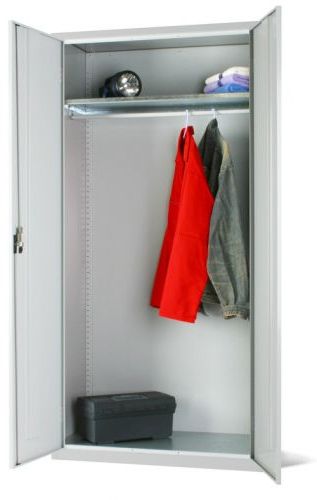 Steel Wardrobe Cupboard With Hanging Rail Pertaining To Most Up To Date Silver Metal Wardrobes (View 6 of 10)
