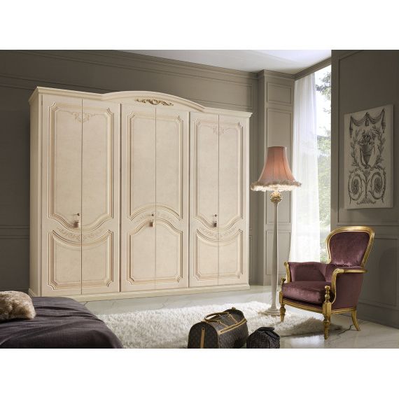 Traditional Wardrobes With Regard To Best And Newest Classic Six Door Melissa Decorated Hinged Wardrobe (Photo 10 of 10)
