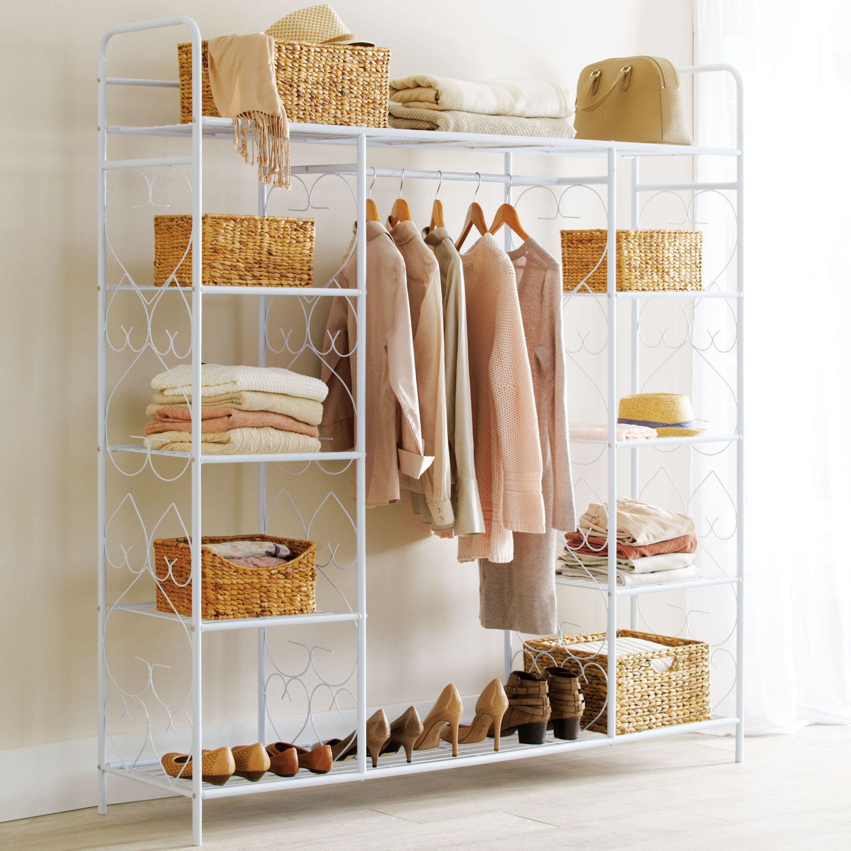 Well Known 5 Tiers Wardrobes Regarding Extra Large 5 Tier Metal Closet (View 9 of 10)