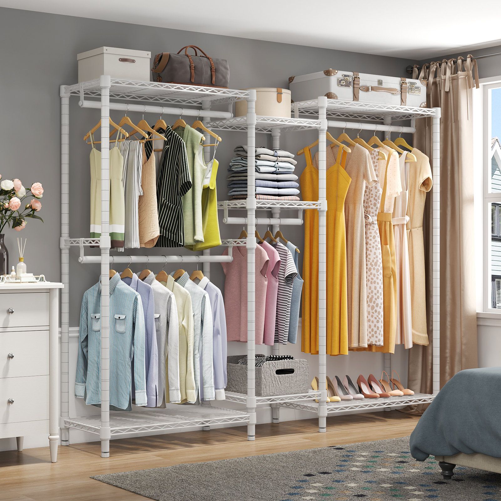 Wire Garment Rack Wardrobes Throughout Current The Twillery Co.® Rosas 74.4'' Metal Clothes Rack & Reviews (Photo 5 of 10)