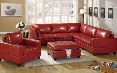 Top 10 of Red Leather Sectional Sofas with Ottoman