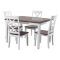 Caira Black 5 Piece Round Dining Sets with Diamond Back Side Chairs