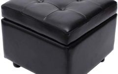 Top 10 of Black Faux Leather Column Tufted Ottomans