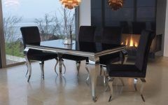 Black Glass Dining Tables and 6 Chairs