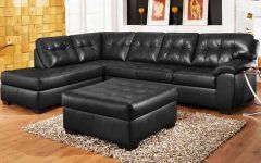 Black Leather Sectionals with Chaise