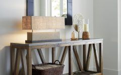 20 Inspirations Natural Wood Mirrored Media Console Tables