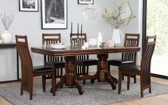 Dark Wood Dining Tables and 6 Chairs
