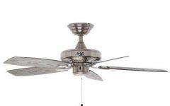 Brushed Nickel Outdoor Ceiling Fans with Light
