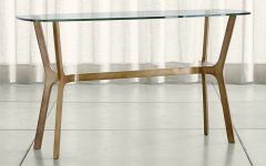 20 Ideas of Elke Glass Console Tables with Brass Base