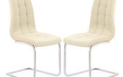 Cream Faux Leather Dining Chairs