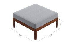 Ottomans with Walnut Wooden Base