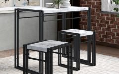 2024 Latest Debby Small Space 3 Piece Dining Sets