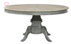 Reclaimed Teak and Cast Iron Round Dining Tables