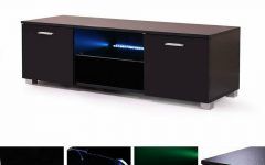 57'' Led Tv Stands with Rgb Led Light and Glass Shelves