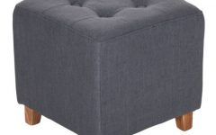 2024 Best of Light Blue and Gray Solid Cube Pouf Ottomans