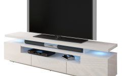 Ktaxon Modern High Gloss Tv Stands with Led Drawer and Shelves