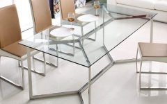 Glass and Stainless Steel Dining Tables