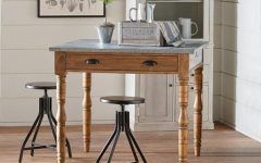 Magnolia Home Taper Turned Bench Gathering Tables with Zinc Top