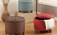 Top 10 of Light Gray Fabric Tufted Round Storage Ottomans