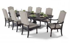 Caira Black 7 Piece Dining Sets with Arm Chairs & Diamond Back Chairs