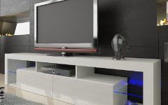 2024 Latest Milano White Tv Stands with Led Lights