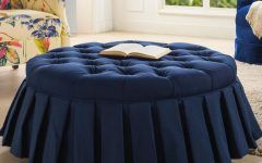 Royal Blue Tufted Cocktail Ottomans