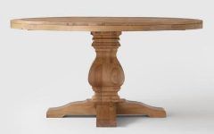 2024 Popular Finkelstein Pine Solid Wood Pedestal Dining Tables
