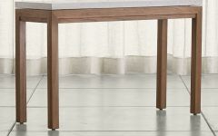 20 Inspirations Parsons Travertine Top & Stainless Steel Base 48x16 Console Tables