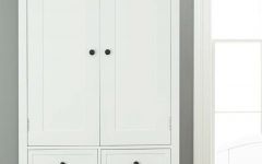 White Wood Wardrobes with Drawers