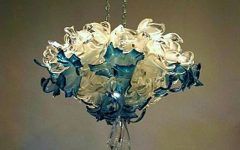 Turquoise Blown Glass Chandeliers