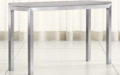 Parsons Grey Solid Surface Top & Stainless Steel Base 48x16 Console Tables